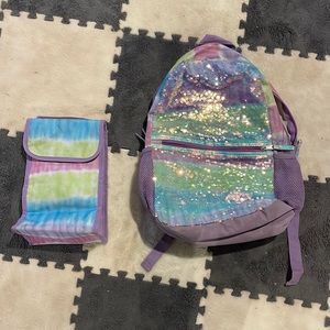 Girls backpack with matching lunch bag